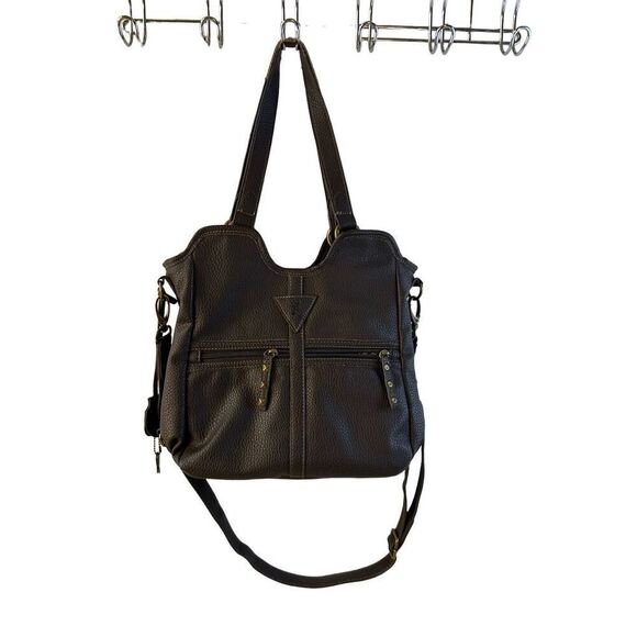 Browning Concealment Purse Brown Faux leather camo trim metal studs keys zippers - Picture 1 of 16